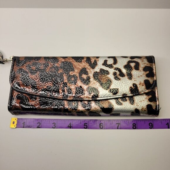 Animal Print Silver Grey and Black Clutch Wallet Purse Travel Unisex Wallet - Picture 4 of 7